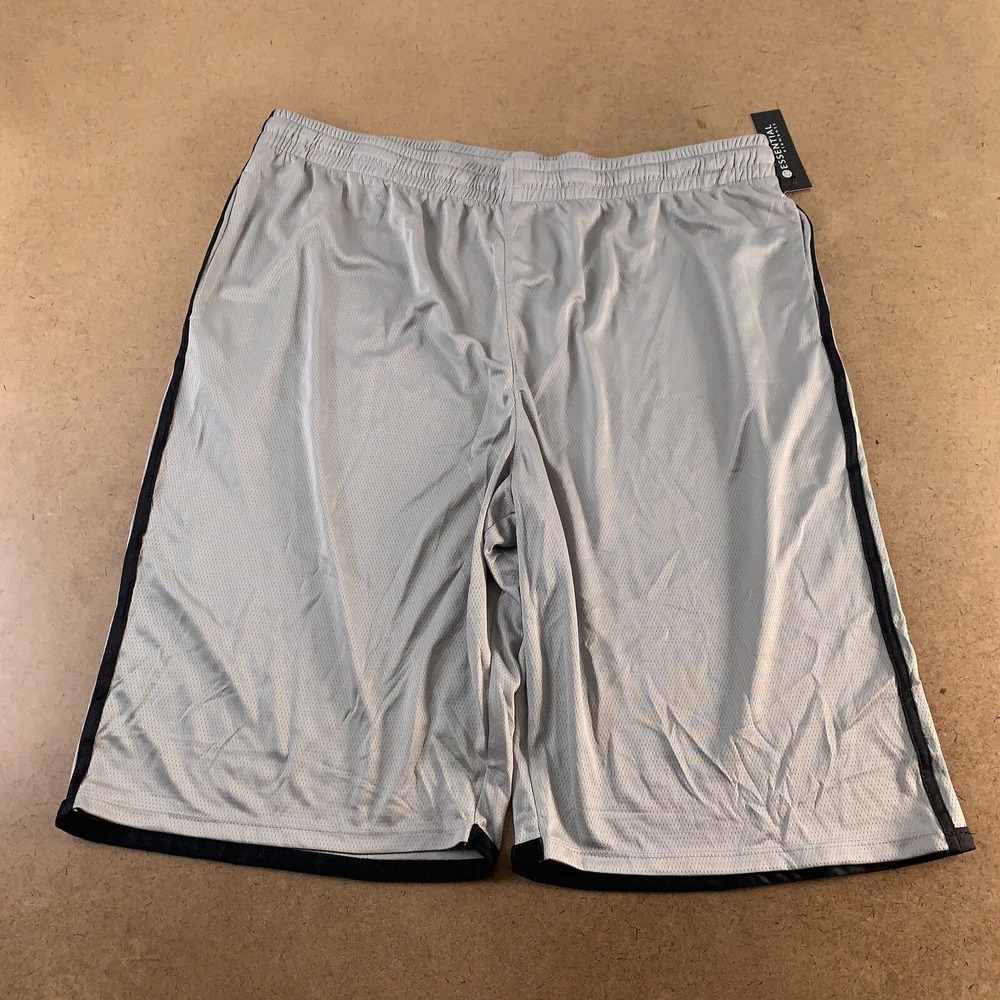 Essential Elements Mens Size 4XL Gray Athletic Shorts Elastic Waist Drawstring